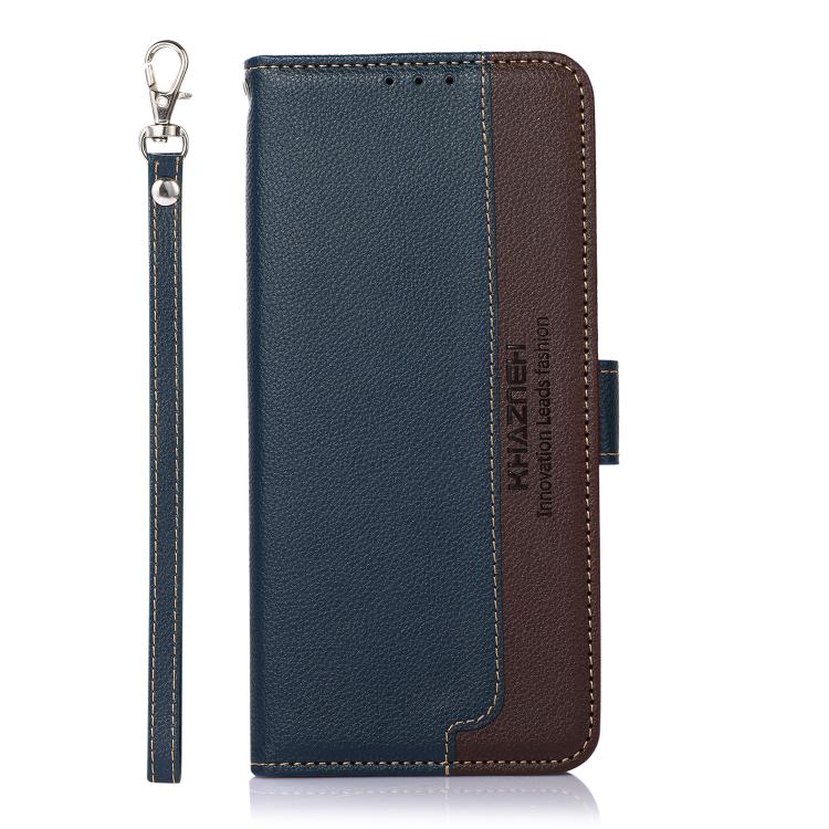 For iPhone 17 Pro Max KHAZNEH Litchi Texture Leather RFID Phone Case(Blue)