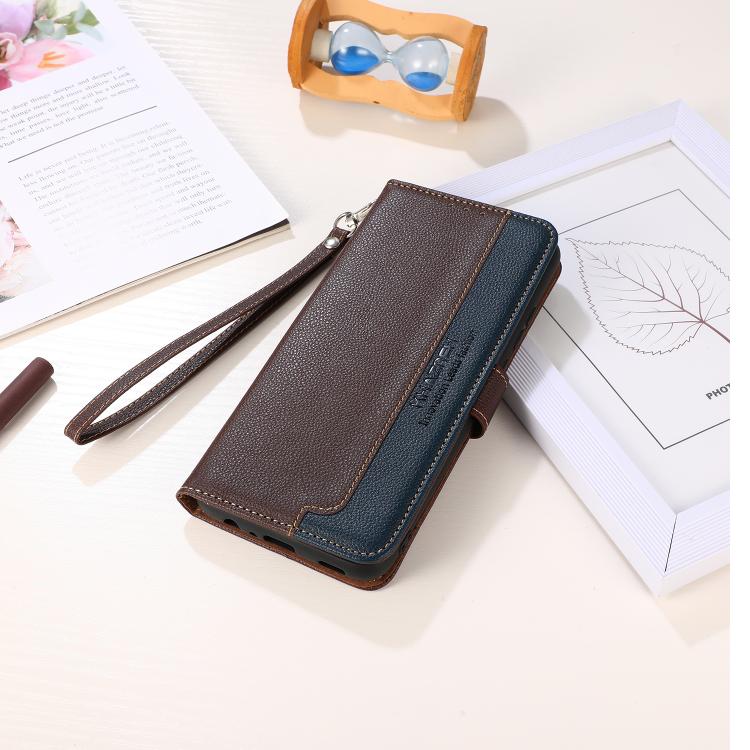 For iPhone 17 Pro Max KHAZNEH Litchi Texture Leather RFID Phone Case(Brown)