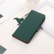For iPhone 16 Pro Max Genuine Leather Magnetic RFID Leather Phone Case(Green)