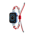 Silicone Bean Braided Cord Nylon Watch Band For Apple Watch Ultra 49mm(White Red) - Watch Bands by PMC TechLife | Online Shopping South Africa | PMC TechLife | Buy Now Pay Later Mobicred