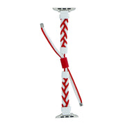 Silicone Bean Braided Cord Nylon Watch Band For Apple Watch Ultra 49mm(White Red)