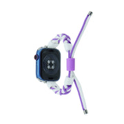 Silicone Bean Braided Cord Nylon Watch Band For Apple Watch Ultra 49mm(White Purple)