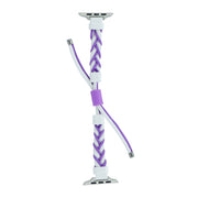 Silicone Bean Braided Cord Nylon Watch Band For Apple Watch Ultra 49mm(White Purple)