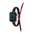 Silicone Bean Braided Cord Nylon Watch Band For Apple Watch Ultra 49mm(Black Red) - Watch Bands by PMC TechLife | Online Shopping South Africa | PMC TechLife | Buy Now Pay Later Mobicred