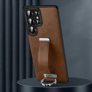 For Samsung Galaxy S25 Ultra 5G SULADA PC Hybrid Leather Texture Skin Feel Shockproof Phone Case(Brown)