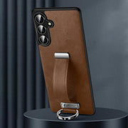 For Samsung Galaxy S25+ 5G SULADA PC Hybrid Leather Texture Skin Feel Shockproof Phone Case(Brown)