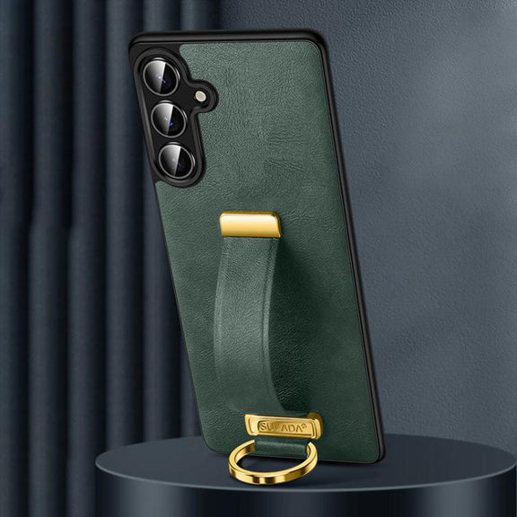 For Samsung Galaxy S25+ 5G SULADA PC Hybrid Leather Texture Skin Feel Shockproof Phone Case(Green)
