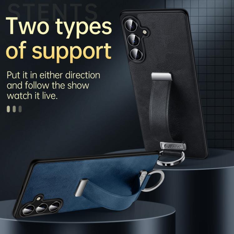 For Samsung Galaxy S24+ 5G SULADA PC Hybrid Leather Texture Skin Feel Shockproof Phone Case(Orange)