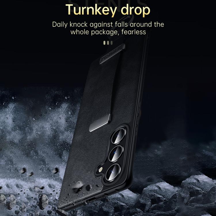 For Samsung Galaxy S24 5G SULADA PC Hybrid Leather Texture Skin Feel Shockproof Phone Case(Green)