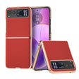 For Motorola Razr 40 Nano Plating Genuine Leather Luolai Series Phone Case(Red) - Motorola Cases by PMC TechLife | Online Shopping South Africa | PMC TechLife | Buy Now Pay Later Mobicred