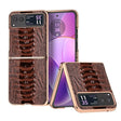 For Motorola Razr 40 Nano Plating Genuine Leather Weilai Series Phone Case(Coffee) - free shipping - PMC TechLife - Order now!