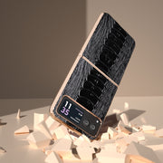 For Motorola Razr 40 Nano Plating Genuine Leather Weilai Series Phone Case(Black)