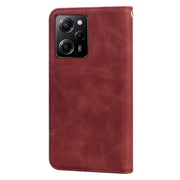 For Xiaomi Redmi Note 12 5G Global/Poco X5 Frosted Business Magnetic Horizontal Flip PU Phone Case(Brown)
