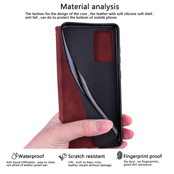 For Xiaomi Redmi Note 12 5G Global/Poco X5 Frosted Business Magnetic Horizontal Flip PU Phone Case(Brown)
