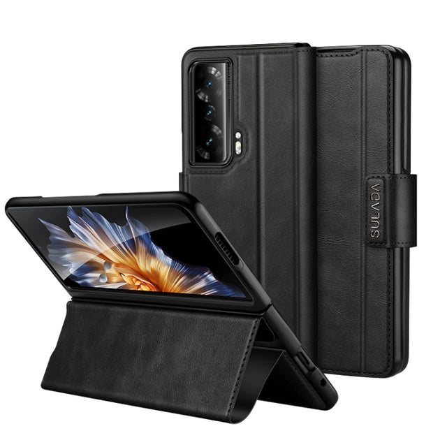 For Honor Magic Vs SULADA All-inclusive Magnetic Snap Flip Leather Phone Case(Black)