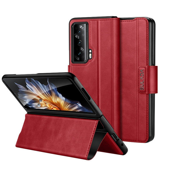 For Honor Magic Vs SULADA All-inclusive Magnetic Snap Flip Leather Phone Case(Red)