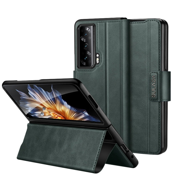For Honor Magic Vs SULADA All-inclusive Magnetic Snap Flip Leather Phone Case(Green)