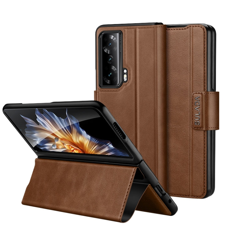 For Honor Magic Vs SULADA All-inclusive Magnetic Snap Flip Leather Phone Case(Brown)