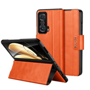 For Honor Magic V SULADA All-inclusive Magnetic Snap Flip Leather Phone Case(Orange)