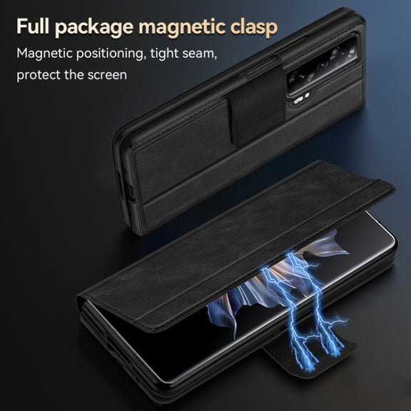 For Honor Magic Vs SULADA All-inclusive Magnetic Snap Flip Leather Phone Case(Orange)
