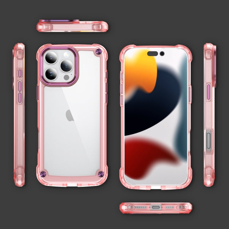For iPhone 16 Pro Max Skin Feel TPU + PC Phone Case(Transparent Pink)