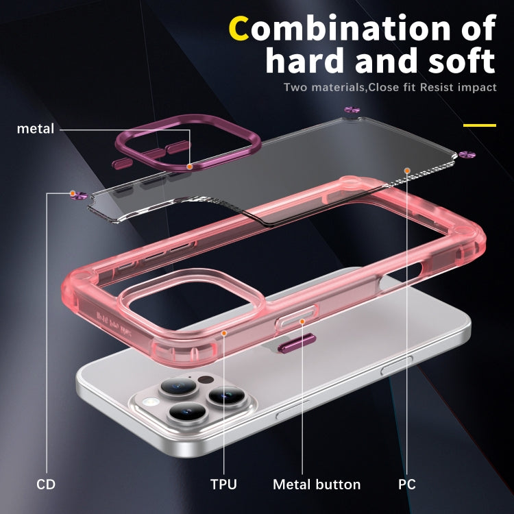 For iPhone 16 Pro Max Skin Feel TPU + PC Phone Case(Transparent Pink)