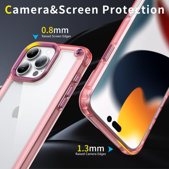 For iPhone 16 Pro Max Skin Feel TPU + PC Phone Case(Transparent Pink)
