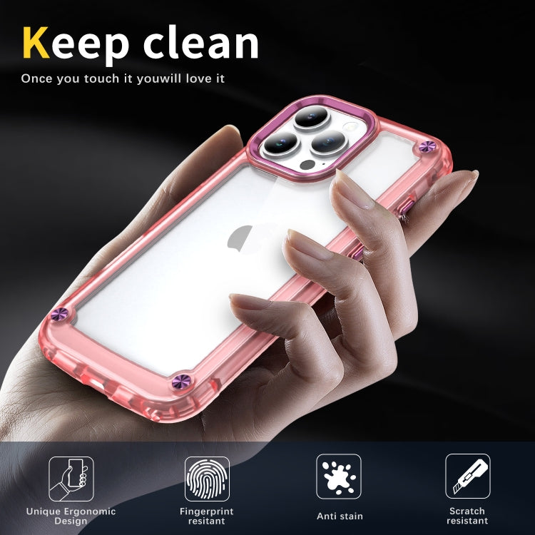 For iPhone 16 Pro Max Skin Feel TPU + PC Phone Case(Transparent Pink)
