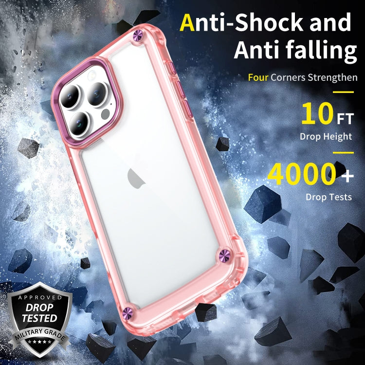 For iPhone 16 Pro Max Skin Feel TPU + PC Phone Case(Transparent Pink)