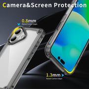 For iPhone 16 Skin Feel TPU + PC Phone Case(Transparent Black)