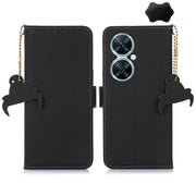 For Huawei Nova 11i / Maimang 20 5G / Enjoy 60 Pro Genuine Leather Magnetic RFID Leather Phone Case(Black)