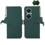 For Huawei Nova 11i / Maimang 20 5G / Enjoy 60 Pro Genuine Leather Magnetic RFID Leather Phone Case(Green)