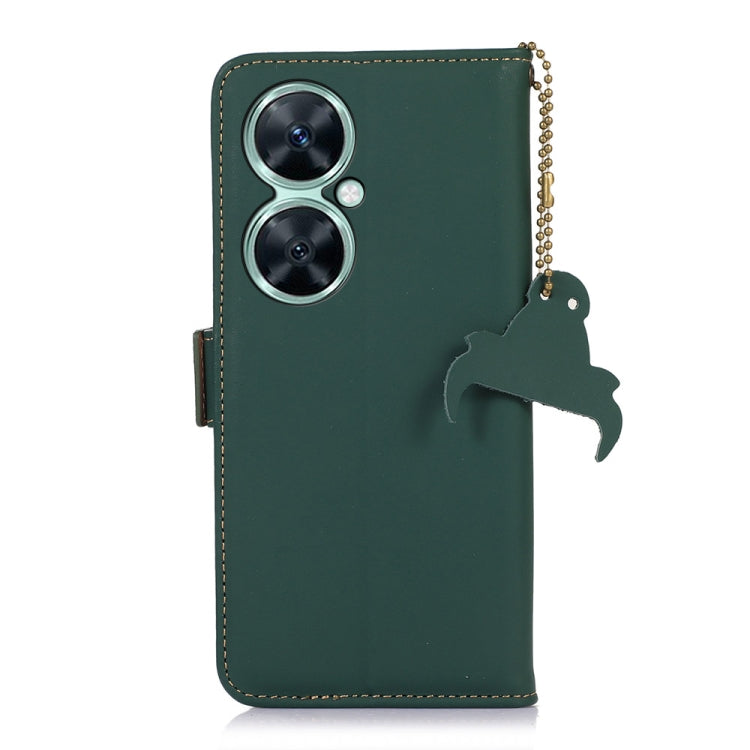 For Huawei Nova 11i / Maimang 20 5G / Enjoy 60 Pro Genuine Leather Magnetic RFID Leather Phone Case(Green)