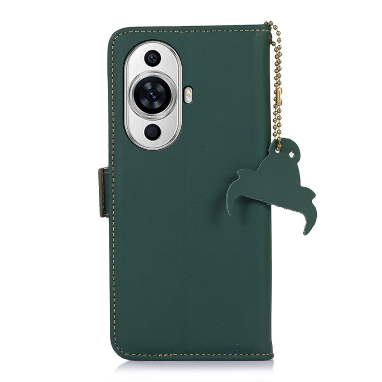 For Huawei Nova 11 Pro / Nova 11 Ultra Genuine Leather Magnetic RFID Leather Phone Case(Green)