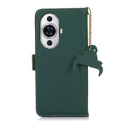 For Huawei Nova 11 Pro / Nova 11 Ultra Genuine Leather Magnetic RFID Leather Phone Case(Green)