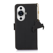 For Huawei Nova 11 Genuine Leather Magnetic RFID Leather Phone Case(Black)