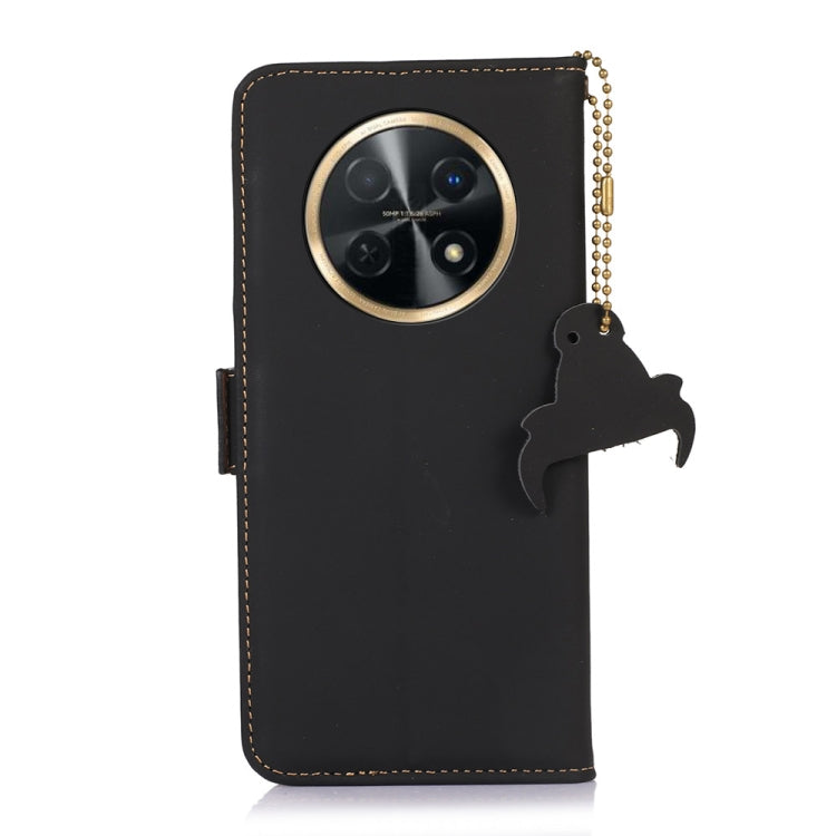 For Huawei Enjoy 60X / Nova Y91 4G Genuine Leather Magnetic RFID Leather Phone Case(Black)