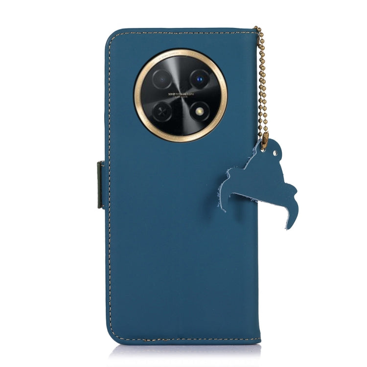 For Huawei Enjoy 60X / Nova Y91 4G Genuine Leather Magnetic RFID Leather Phone Case(Blue)
