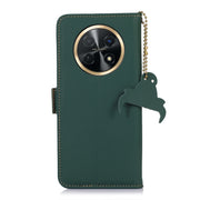 For Huawei Enjoy 60X / Nova Y91 4G Genuine Leather Magnetic RFID Leather Phone Case(Green)