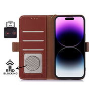 For Huawei Mate 60 Genuine Leather Magnetic RFID Leather Phone Case(Coffee)