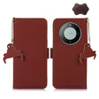 For Huawei Mate 60 Pro Genuine Leather Magnetic RFID Leather Phone Case(Coffee) - Huawei Cases by PMC TechLife | Online Shopping South Africa | PMC TechLife | Buy Now Pay Later Mobicred