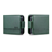 For Samsung Galaxy Z Flip5 5G AZNS Magnetic Calf Texture Flip Leather Phone Case(Dark Green)