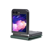 For Samsung Galaxy Z Flip5 5G AZNS Magnetic Calf Texture Flip Leather Phone Case(Dark Green)