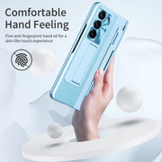 For Samsung Galaxy Z Fold5 5G Integrated Full Coverage Pen Slot Folding Phone Case with Stylus(Blue)