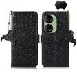 For Asus Zenfone 10 / Zenfone 9 Ostrich Pattern Genuine Leather RFID Phone Case(Black) - ASUS Cases by PMC TechLife | Online Shopping South Africa | PMC TechLife | Buy Now Pay Later Mobicred