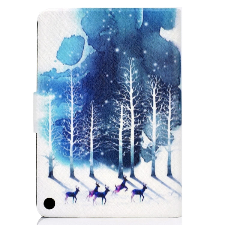 For Amazon Fire Max 11 2023 Colored Drawing Smart Leather Tablet Case(Purple Fawns)