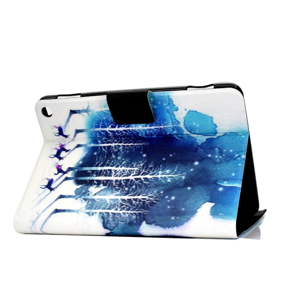 For Amazon Fire Max 11 2023 Colored Drawing Smart Leather Tablet Case(Purple Fawns)