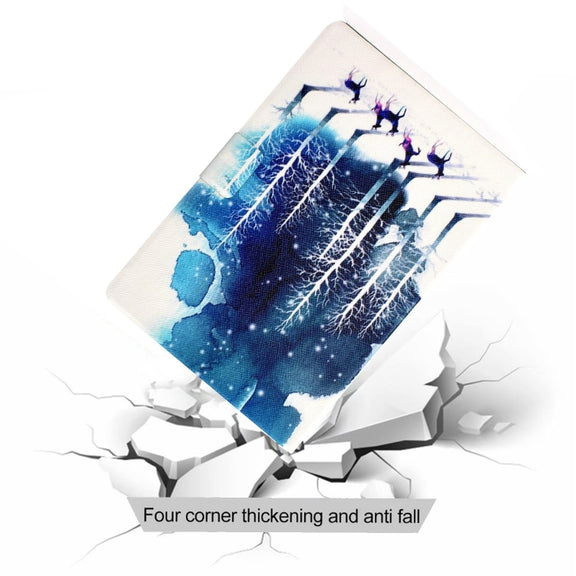 For Amazon Fire Max 11 2023 Colored Drawing Smart Leather Tablet Case(Purple Fawns)
