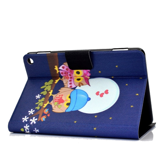 For Amazon Fire Max 11 2023 Colored Drawing Smart Leather Tablet Case(Couple Owls)