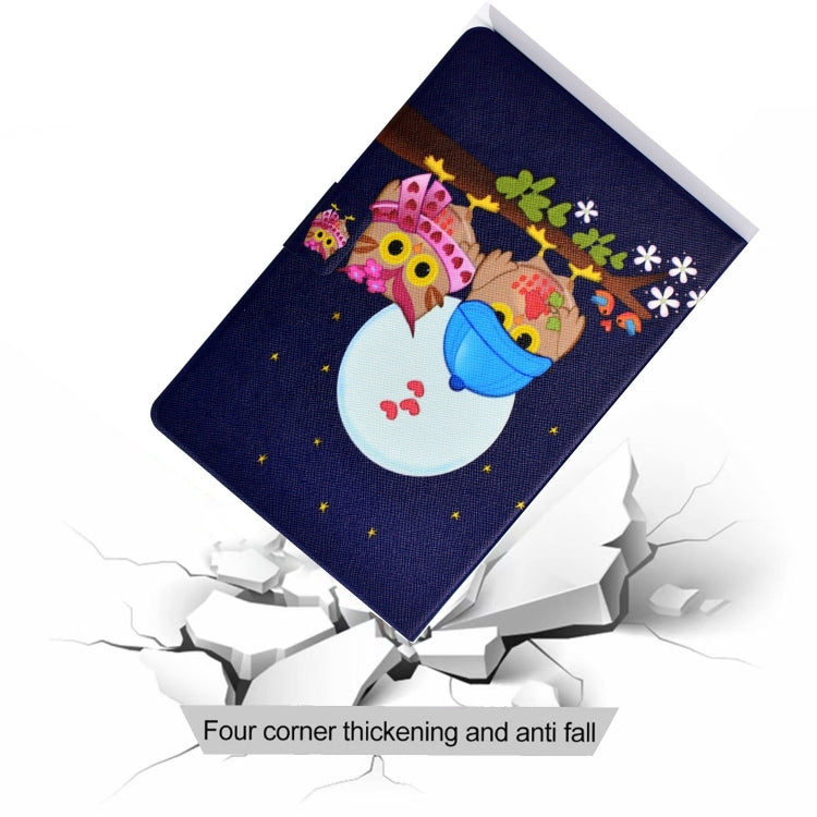 For Amazon Fire Max 11 2023 Colored Drawing Smart Leather Tablet Case(Couple Owls)